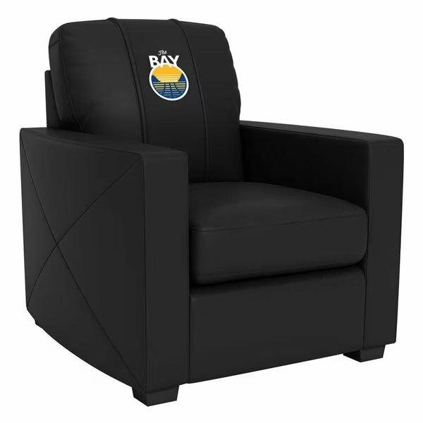 Silver Club Chair with Golden State Warriors Secondary Logo, Dreamseat, Mfr#: XZ7759002CHCDBK-PSNBA30088